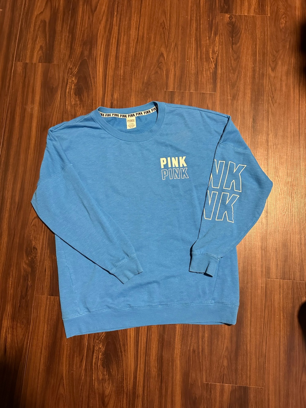 PINK Victoria's Secret Blue Logo Crewneck Sweatshirt